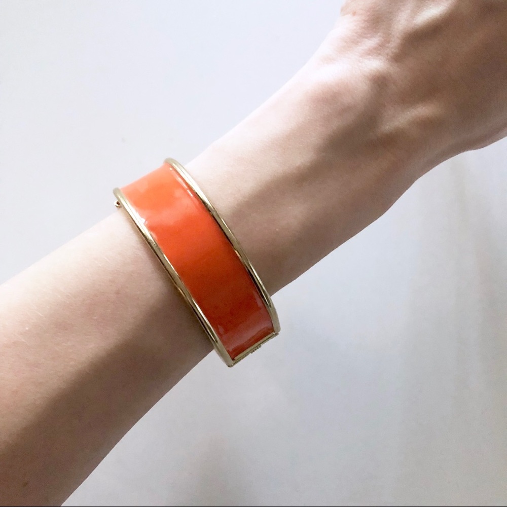 Orange Enamel Bangle Bracelet
